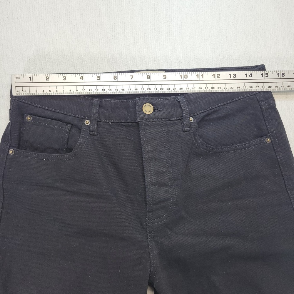 Sezane Denim Jeans Womens US 8 Black Straight Leg High Rise Button Fly Denim - Picture 8 of 11